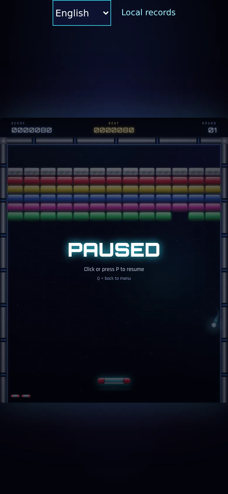 Arkanoid Neon · 霓虹打砖块 · 截图 3